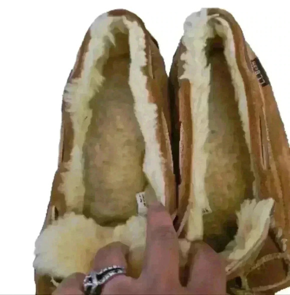 L.L. Bean Men's Tan  Wicked Good Moccasins 13 - Picture 8 of 15